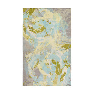 Wilkes-Barre 90 X 60 inch Blue and Green Area Rug, Polyester