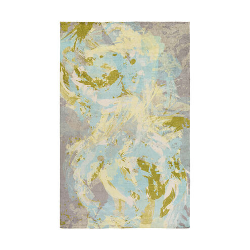 Wilkes-Barre 90 X 60 inch Blue and Green Area Rug, Polyester