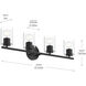 Replay 4 Light 30.75 inch Black Bath & Vanity Light Wall Light