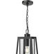 Denzell 1 Light 8.25 inch Powder Coated Black Outdoor Hanging Lantern