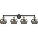 Fenton 4 Light 33.5 inch Black Antique Brass Bath Vanity Light Wall Light in Plated Smoke
