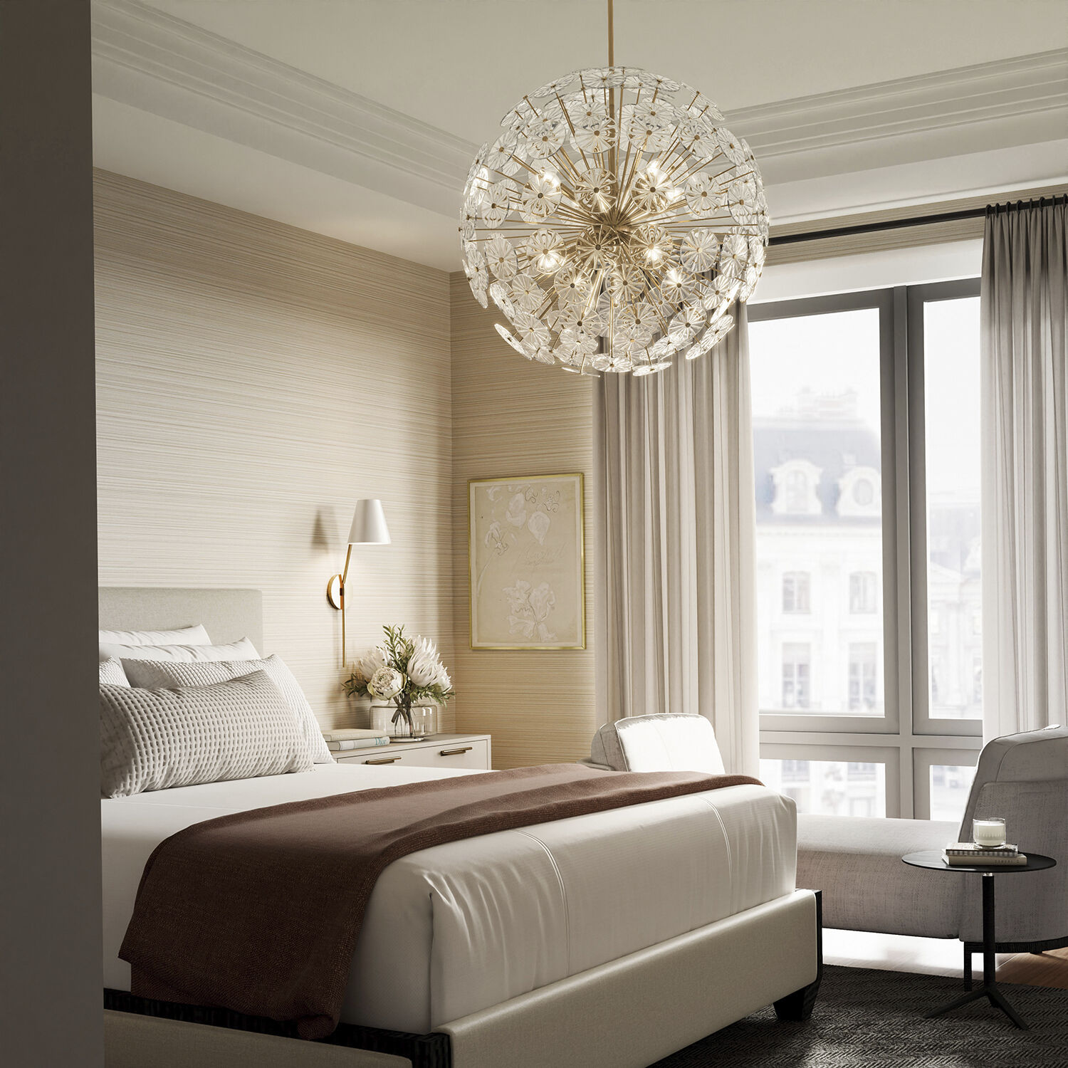 Emelie 8 Light 33 inch Matte Brass Chandelier Ceiling Light