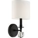 Chimes 1 Light 8 inch Black Forged Sconce Wall Light