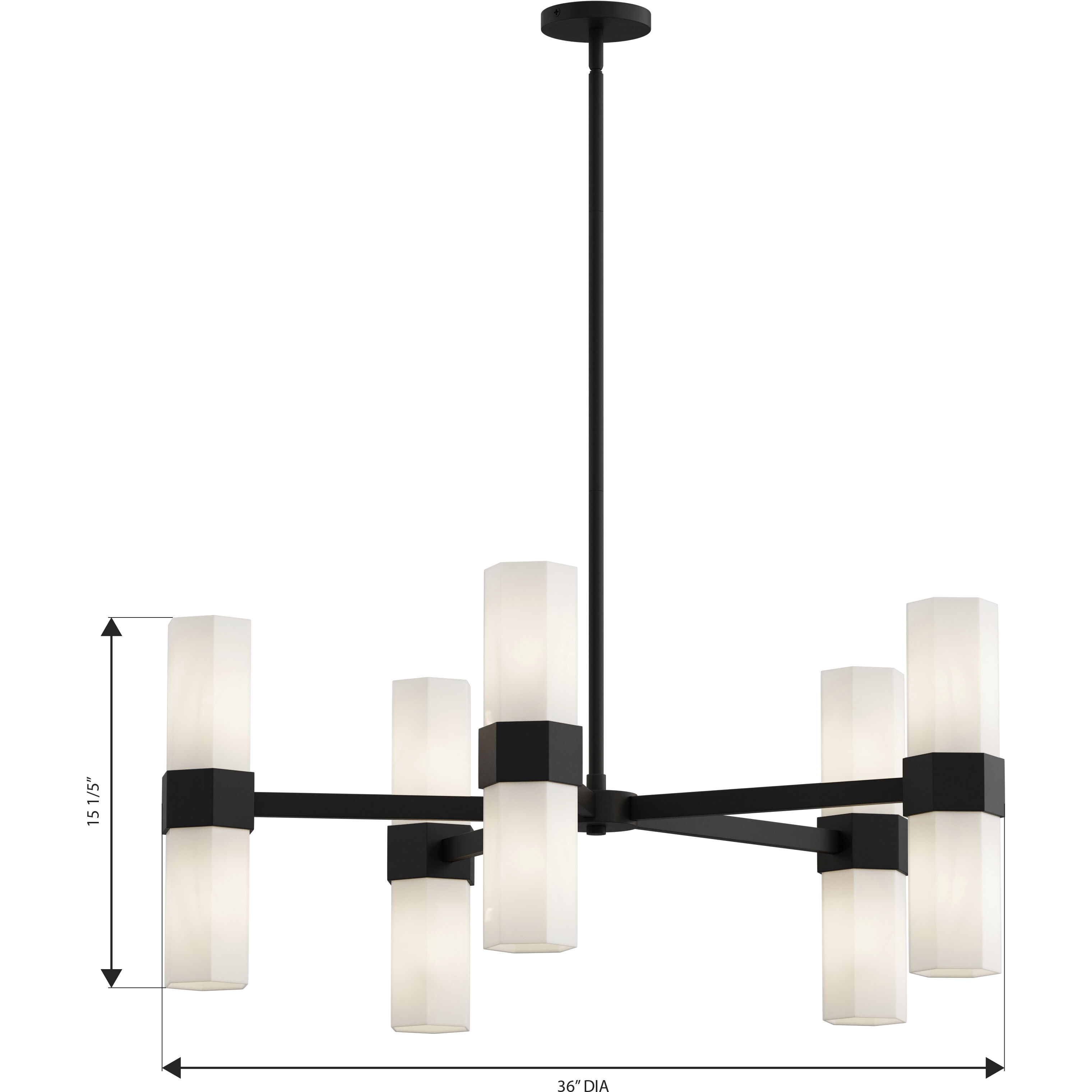 Delgada 10 Light 36 inch Dark Matte Black Chandelier Ceiling Light