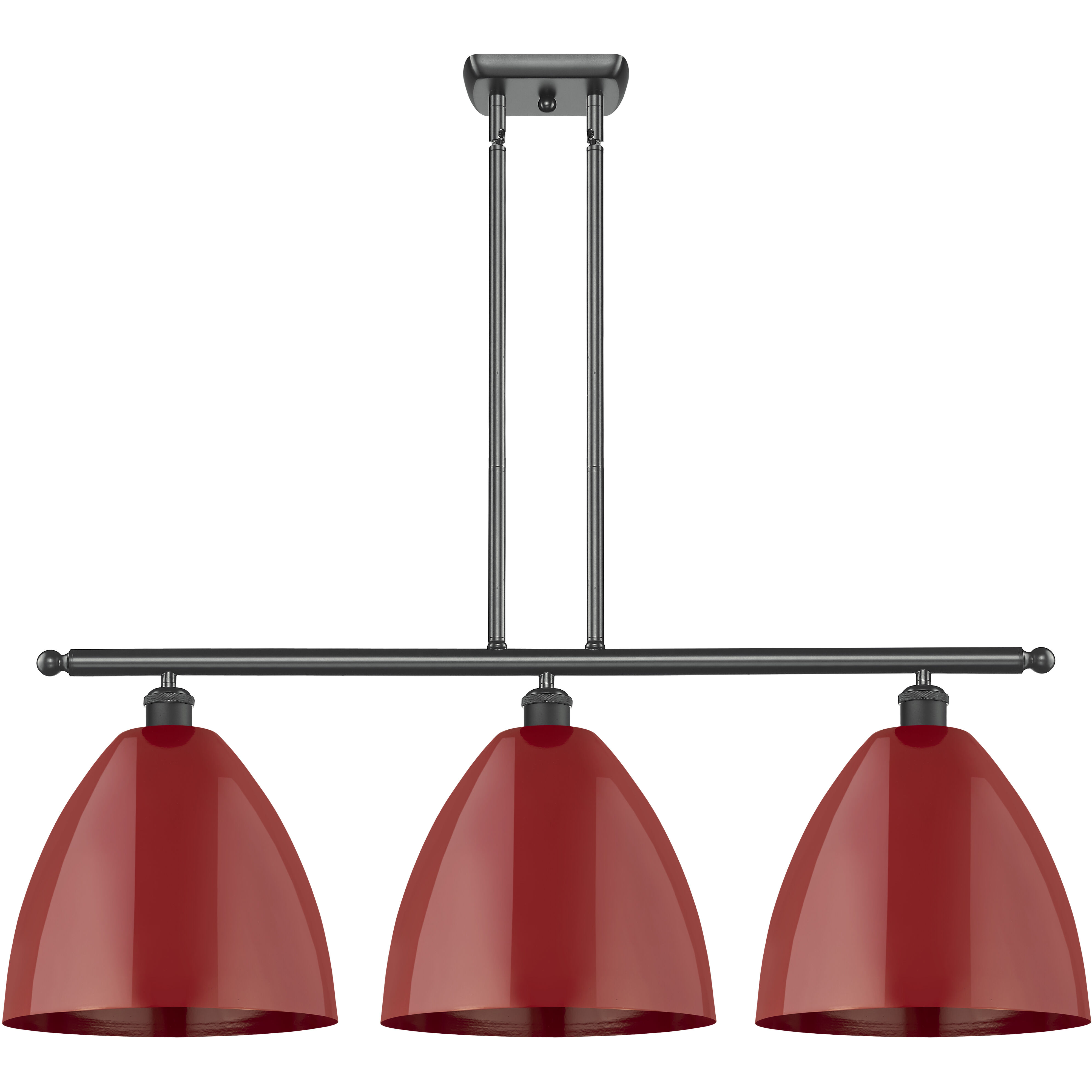 Ballston Plymouth Dome LED 38.5 inch Matte Black Island Light Ceiling Light in Matte Red