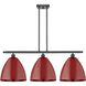 Ballston Plymouth Dome LED 38.5 inch Matte Black Island Light Ceiling Light in Matte Red
