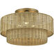 Weavington 3 Light 18 inch Antique Gold Leaf Semi Flush Mount Ceiling Light, Large