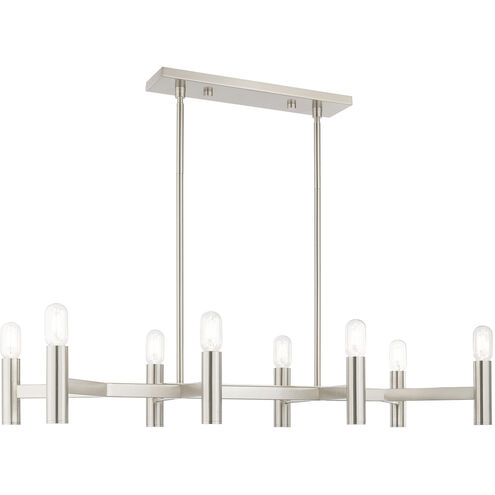 Copenhagen 8 Light 40 inch Brushed Nickel Linear Chandelier Ceiling Light