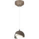 Brooklyn 1 Light 6 inch Bronze and Sterling Mini Pendant Ceiling Light in Bronze/Sterling