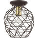 Geometrix 1 Light 8 inch Bronze Flush Mount Ceiling Light