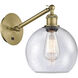 Ballston Athens LED 8 inch Antique Brass Sconce Wall Light in Seedy Glass