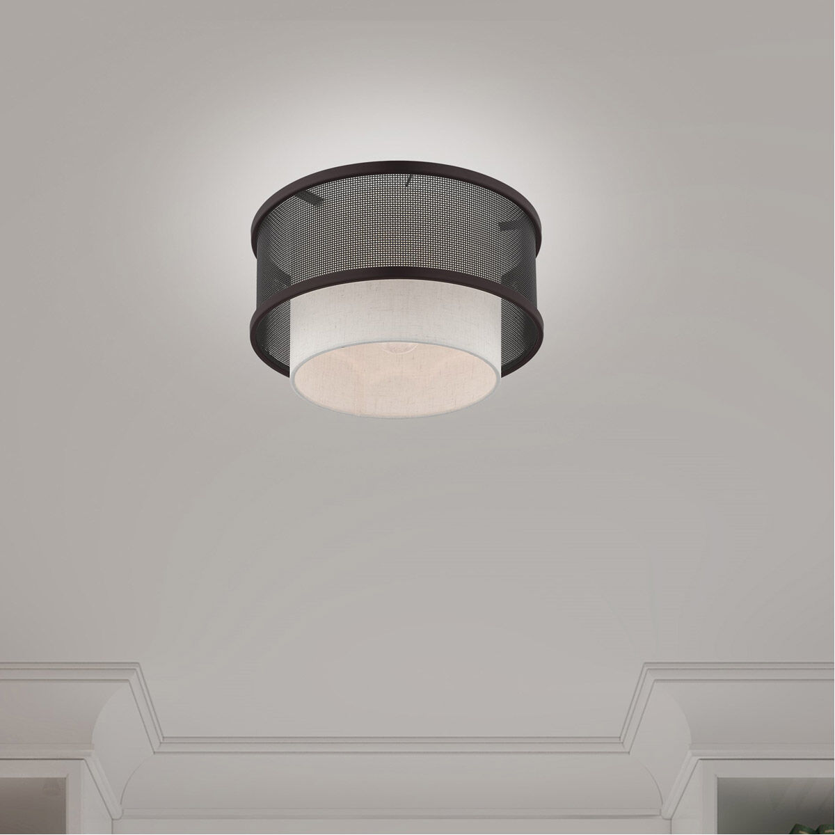 Braddock 1 Light 12 inch Bronze Flush Mount Ceiling Light