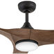 Swell Illuminated 72 inch Matte Black with Walnut Blades Fan