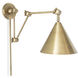 Zig-Zag 1 Light 8.25 inch Natural Brass Wall Sconce Wall Light, Task