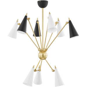 Moxie LED 35 inch Aged Brass Chandelier Ceiling Light