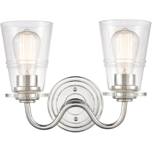 Scarlett 2 Light 14 inch Polished Chrome Bath Vanity Light Wall Light in Clear Glass