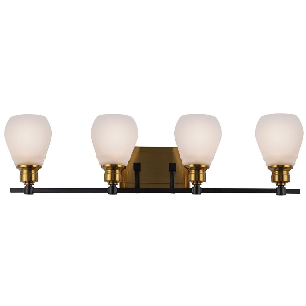 Nelson LED 31.02 inch Black and Brass Bathroom Vanity Wall Light
