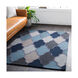 Pollack 60 X 36 inch Navy/Charcoal/Taupe/Light Gray/Aqua Rugs, Rectangle