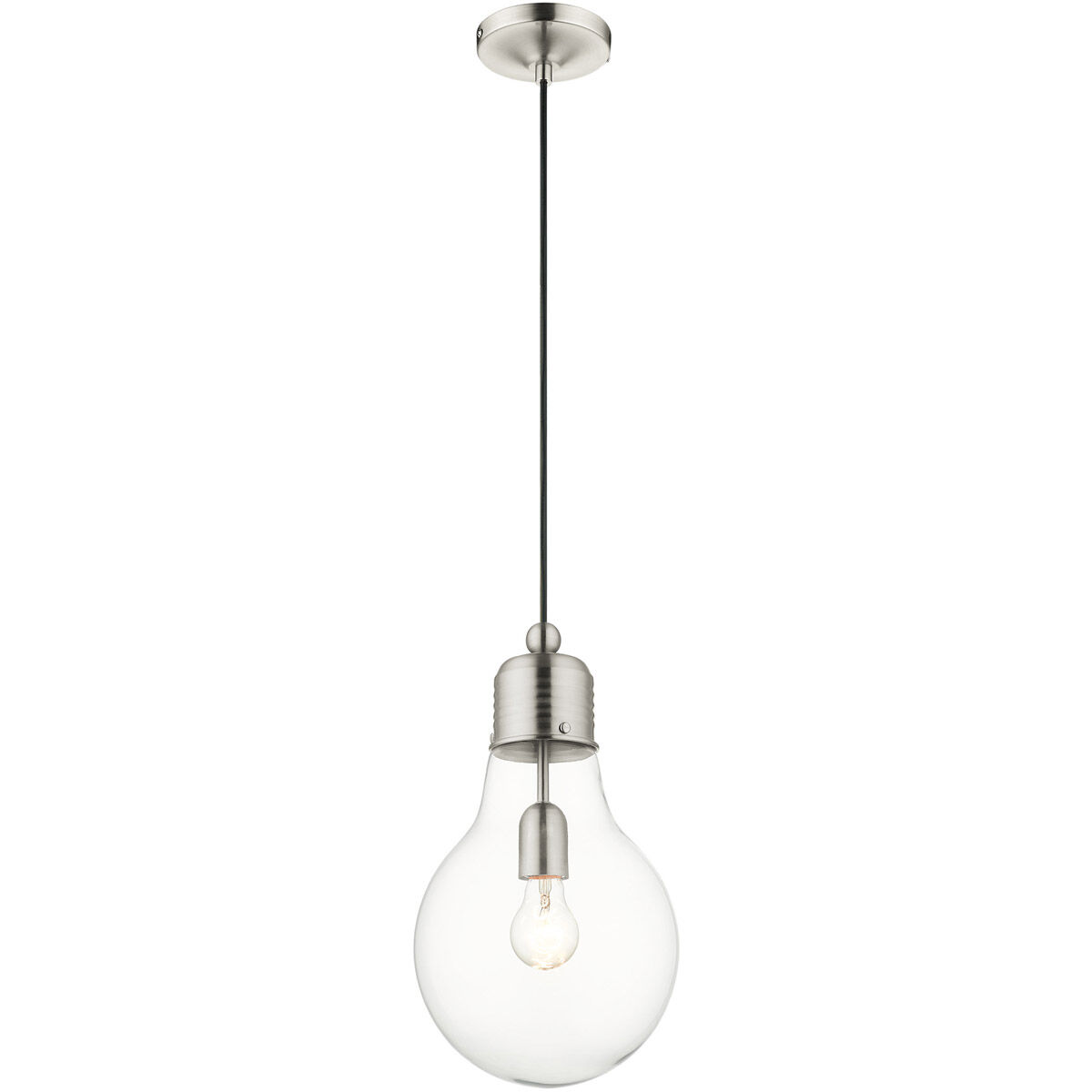 Pendants 1 Light 8 inch Brushed Nickel Pendant Ceiling Light