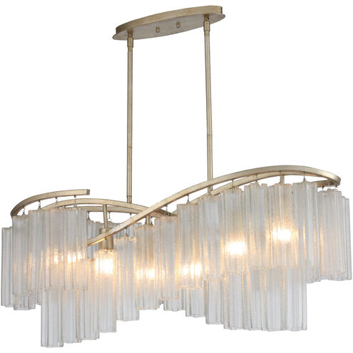 Victoria 6 Light 41 inch Golden Silver Linear Pendant Ceiling Light