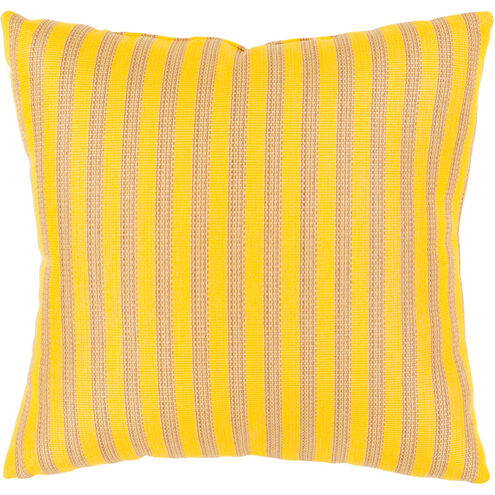 Finn 20 inch Khaki, Bright Yellow Pillow Cover