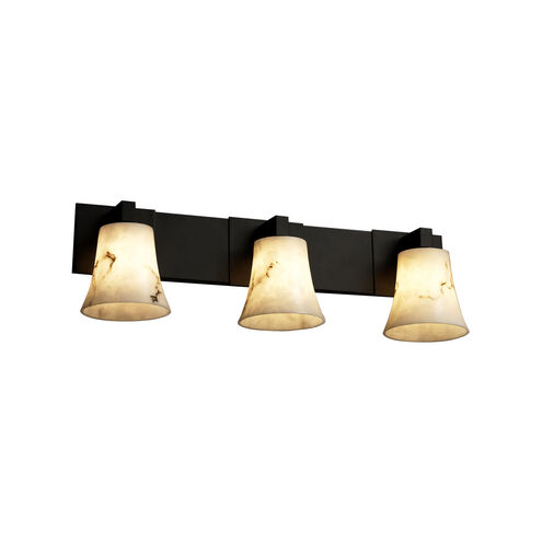 Lumenaria 3 Light 27.25 inch Matte Black Bath Bar Wall Light in Round Flared, Incandescent