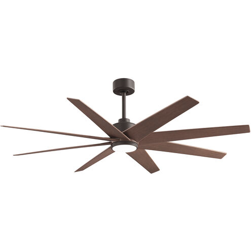 Atlas Ariella-LK 64 inch Textured Bronze with Walnut Tone Blades Ceiling Fan