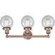 Beacon 3 Light 24.5 inch Antique Copper Bath Vanity Light Wall Light in Seedy
