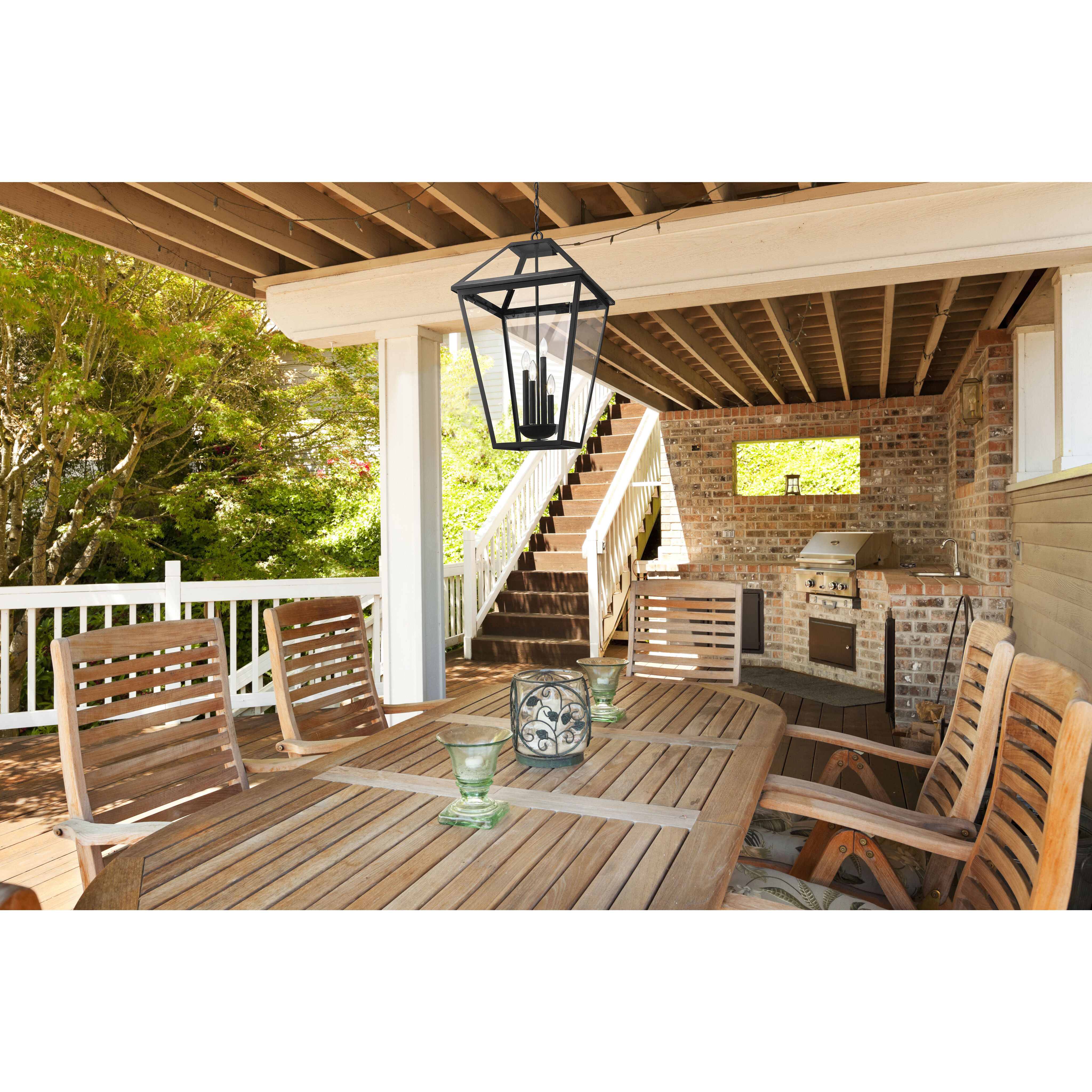 Talbot 4 Light 19.5 inch Black Outdoor Chain Mount Ceiling Fixture