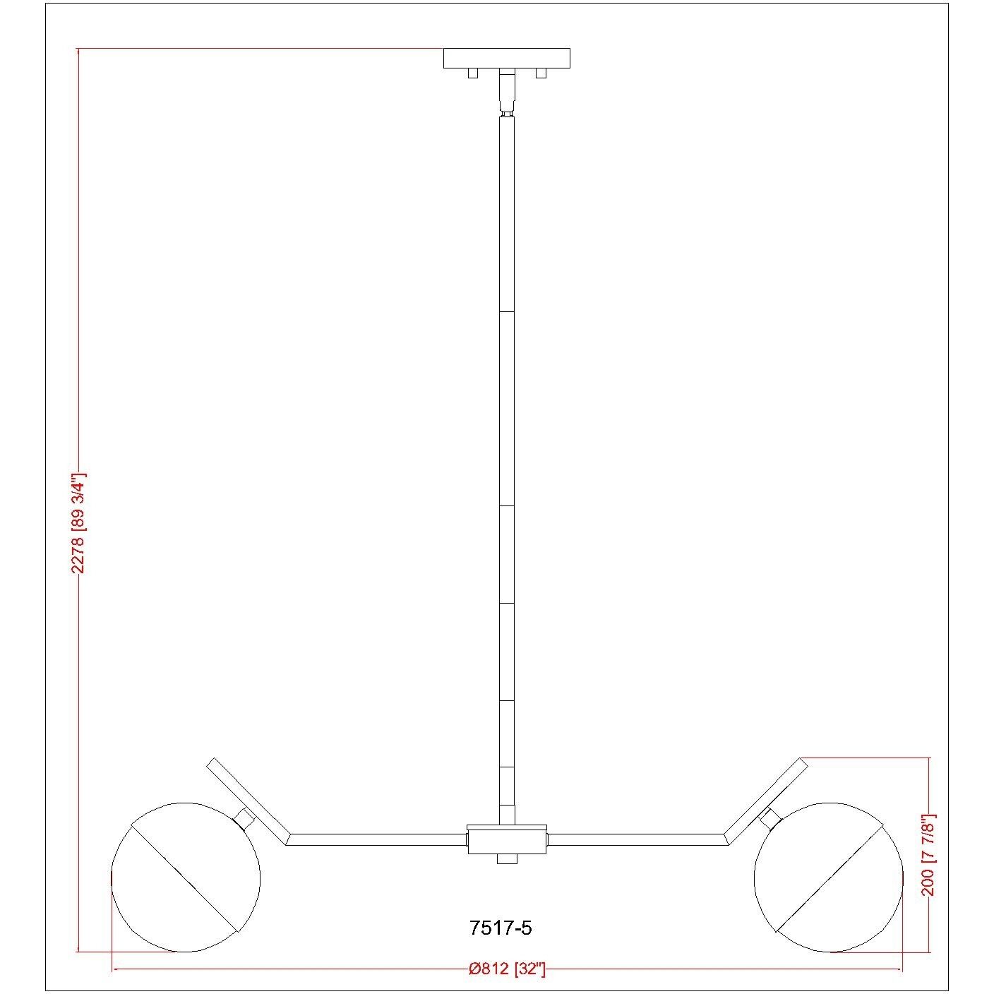 Realm Sphere 5 Light 32 inch Brushed Nickel Chandelier Ceiling Light