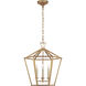 Chapman & Myers Darlana LED 19 inch Antique-Burnished Brass Hexagonal Lantern Pendant Ceiling Light, Medium