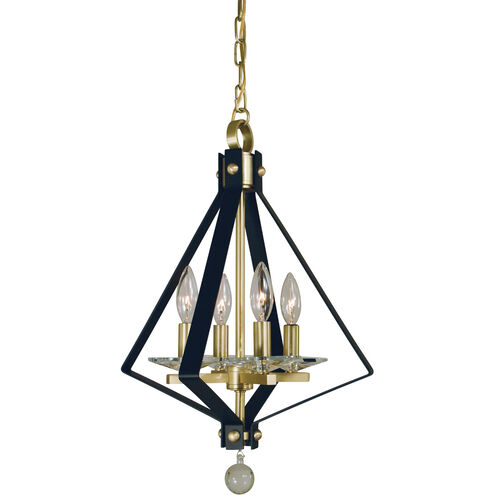 Ice 4 Light 14 inch Polished Nickel with Matte Black Accents Mini Chandelier Ceiling Light
