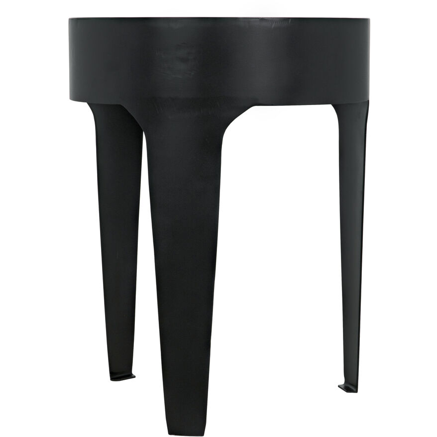 Cylinder 24 X 18 inch Matte Black Side Table, Small