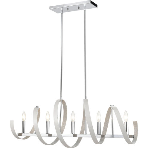 Venue 5 Light 36 inch Chrome Linear Chandelier Ceiling Light