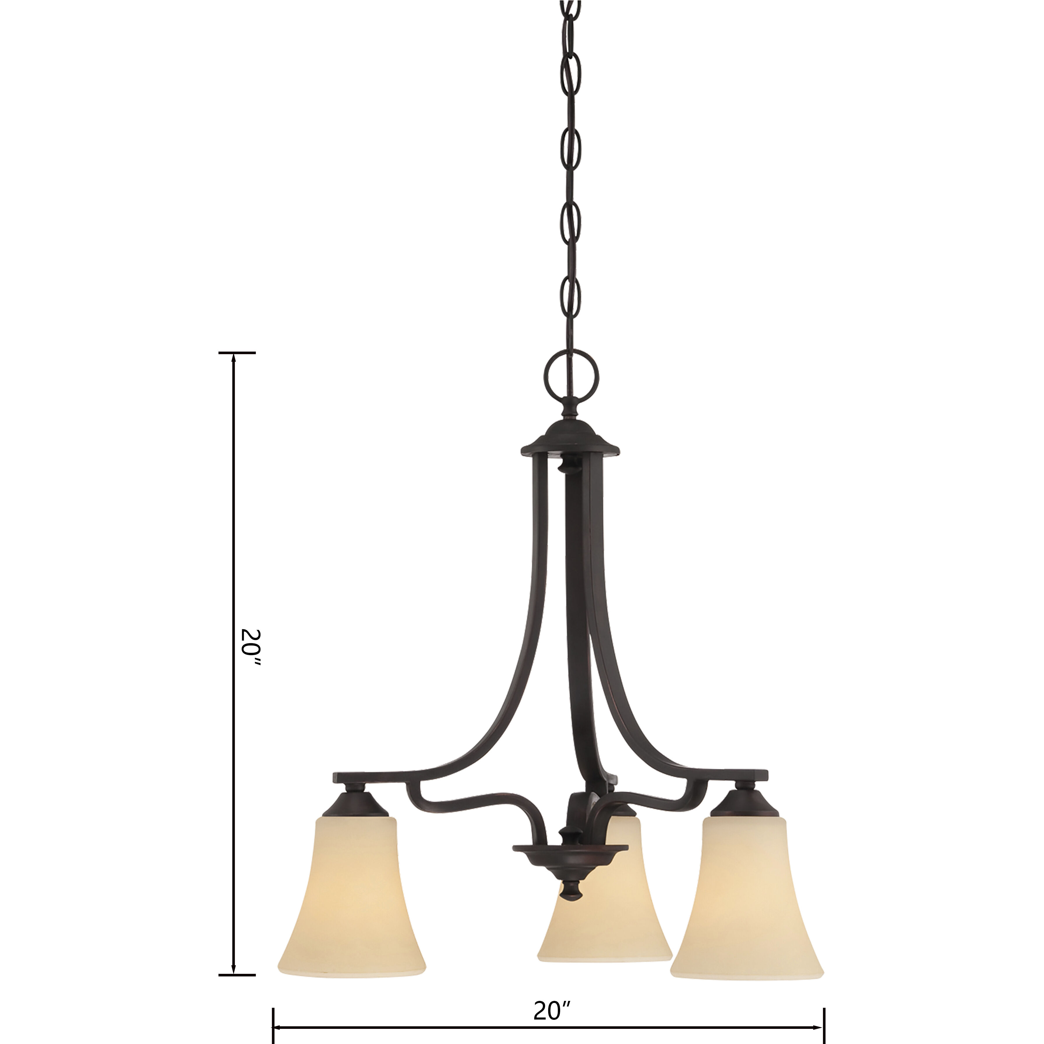 Treme 3 Light 20 inch Espresso Chandelier Ceiling Light
