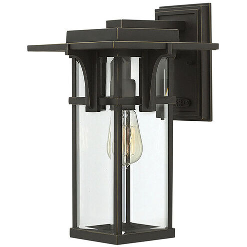 Manhattan LED 15 inch Oil Rubbed Bronze Outdoor Wall Mount Lantern, Medium