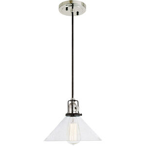 Nob Hill 1 Light 1 inch Polished Nickel and Black Pendant Ceiling Light