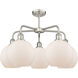 Athens 5 Light 26 inch Satin Nickel Chandelier Ceiling Light in Matte White