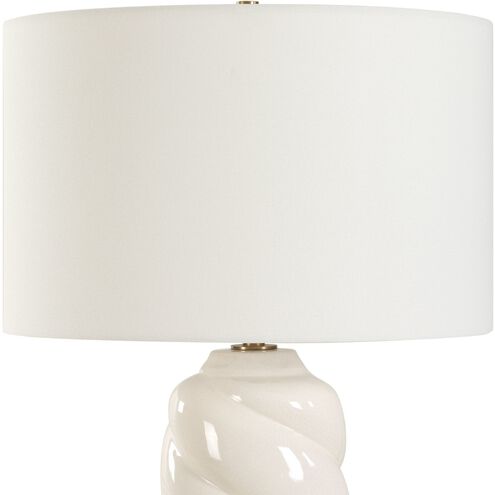 Anneli 30.5 inch 150.00 watt White Ceramic and Crystal with Antique Brass Table Lamp Portable Light