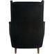 Budelli Noir Nubuck and Dark Walnut Wing Chair