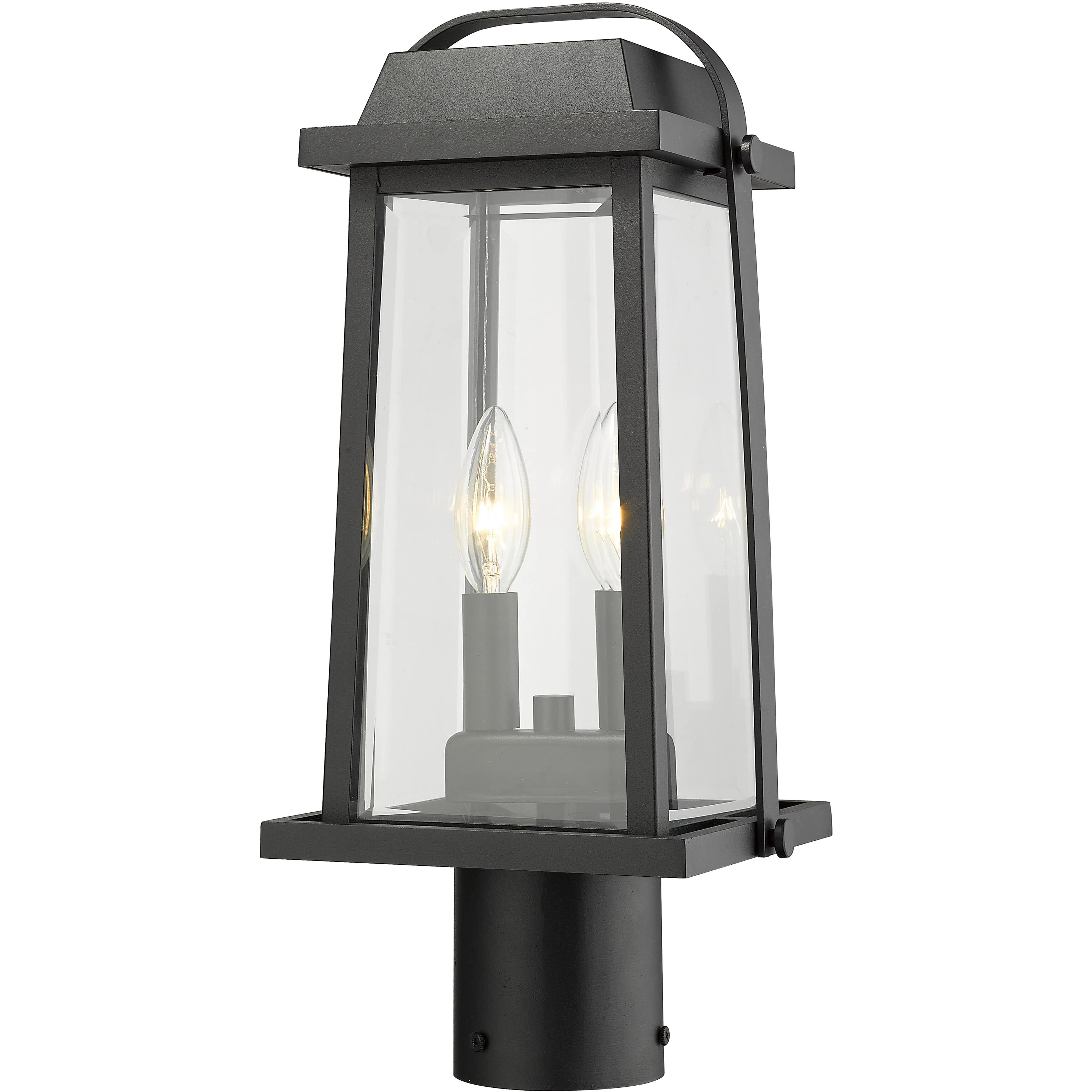 Millworks 2 Light 16.75 inch Black Outdoor Post Mount Fixture