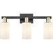Arcadia Clymer 3 Light 22.88 inch Black Antique Brass Bath Vanity Light Wall Light in Matte White