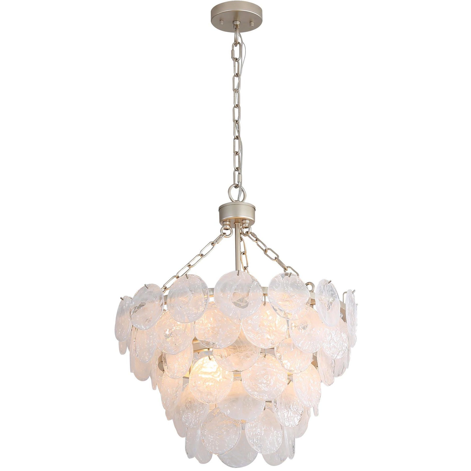 Yep Cascada Pendant Ceiling Light in Cirrus Cloud Glass, 3 Tier