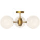 Alora Mood Nouveau 3 Light 25.88 inch Aged Gold/Opal Matte Glass Semi-Flush Mount Ceiling Light