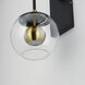 Nucleus LED 7 inch Black and Natural Aged Brass Wall Sconce Wall Light