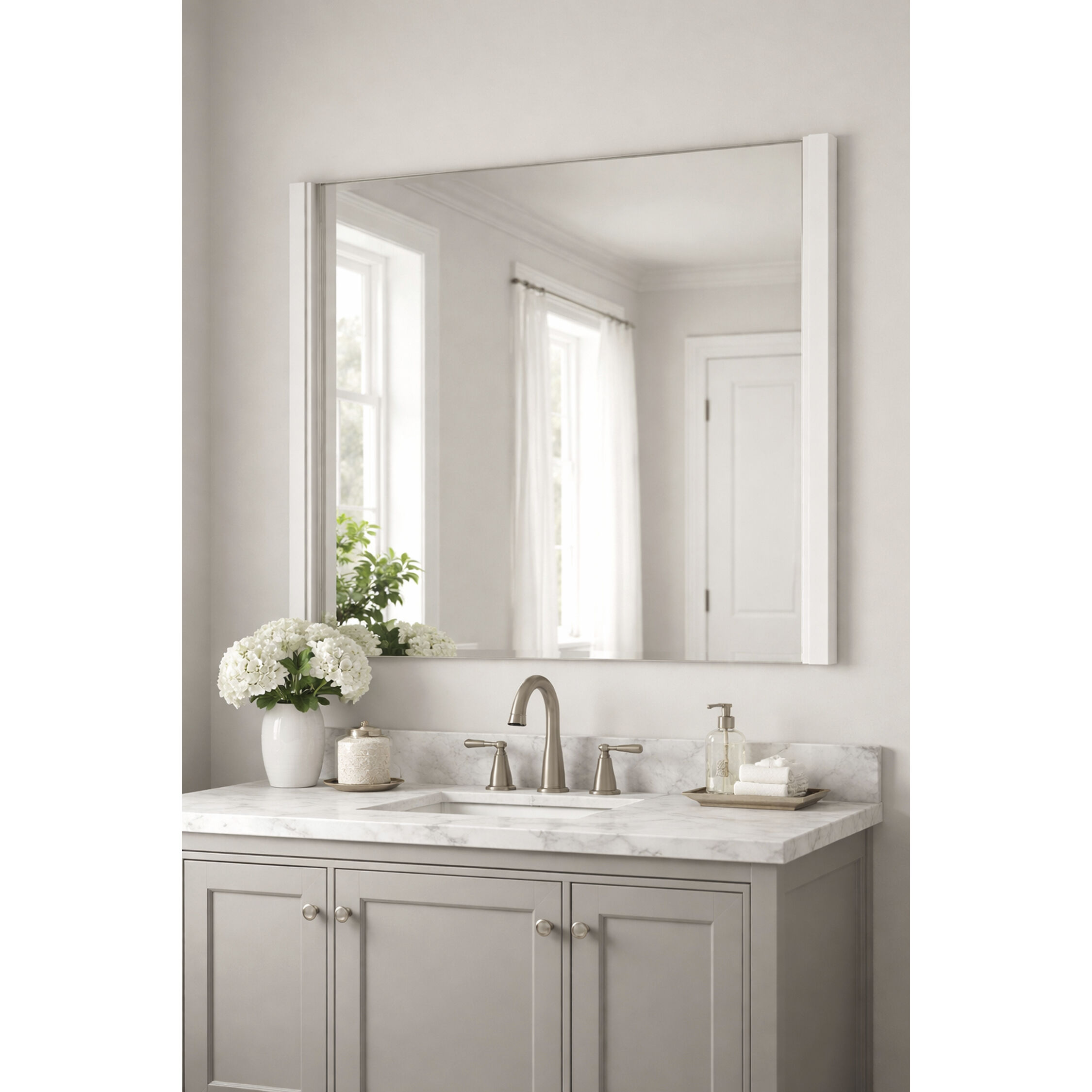 Luminance 48 X 42 inch Polished Chrome LED Wall Mirror