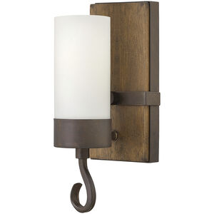 Cabot LED 5 inch Rustic Iron with Vintage Walnut Indoor Wall Sconce Wall Light