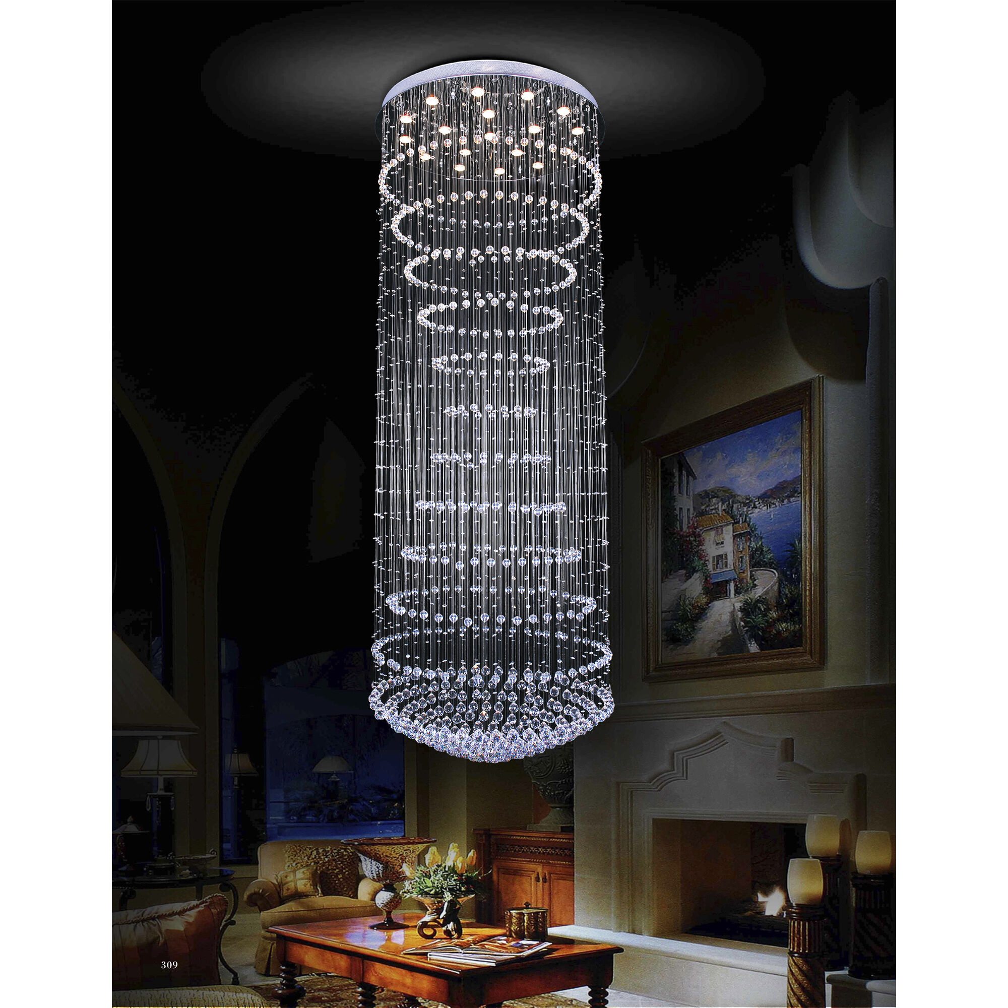 Hallway 18 Light 35 inch Chrome Flush Mount Ceiling Light