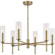 Elara 6 Light 30 inch Vintage Brass Chandelier Ceiling Light