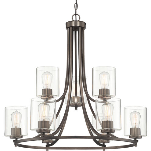 Liam 9 Light 30 inch Satin Copper Bronze Chandelier Ceiling Light